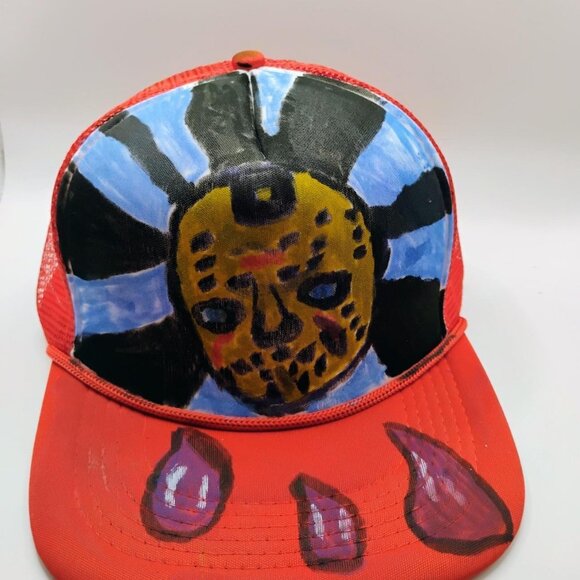 Jason Voorhees Friday The 13th Baseball Hat Custom Painted Acrylic Horror Movie - Picture 1 of 6